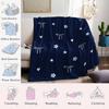 Navy White Bot Flannel Blanket Warm Soft Halloween Christmas Couch Warm Cozy Decorative Decor Gift for All Season