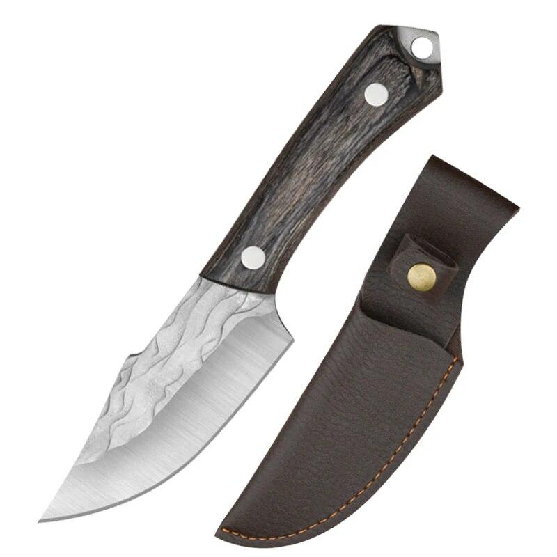 

Монгольский нож для мяса из нержавеющей стали, кованый нож для обвалки, кухонный нож для нарезки, портативный уличный портативный нож с крышкой