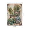 Vintage Metal Succulent Wall Decor 8x12 Inch Iron Foil Art for Kitchen Bar Cafe