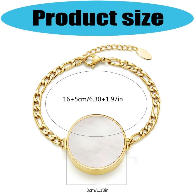 Sturdy Stainless Steel Lipstick Holder Bracelet Featuring Shell Design High Polish Finish for Everyday Wear
