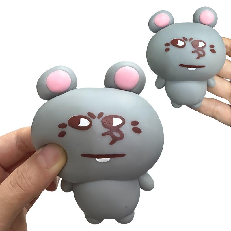 Jucărie Kawaii Moale de Strâns Șoarece Animal Abstract Squishy Jucărie Fidget Amuzantă pentru Ameliorarea Stresului Lipicioasă Jucărie Moale de Strâns Ventilație Cadou