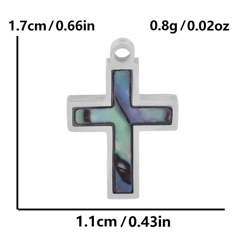 New Mixed Natural Shells Stainless Steel Cross Pendants For Jewelry Making Supplies Summer Charms In Bulk DIY Earrings Bracelets