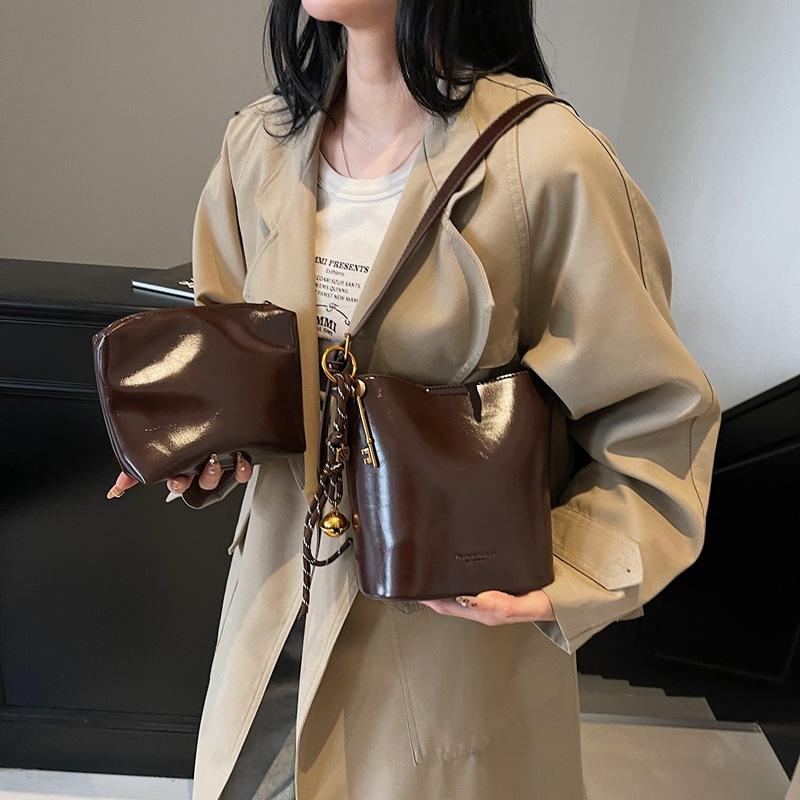 French Trend Mother And Child Bag Women'S Retro Fashion Bucket Bag High-End Shoulder Women'S Bag