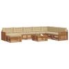 Outdoor Sofa Set 9 pcs Natural & Beige Solid Acacia Wood