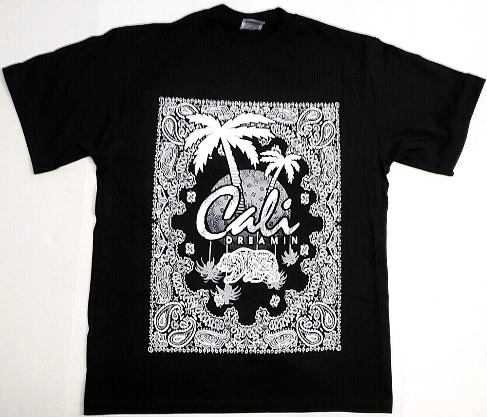 CALIFORNIA DREAMIN T-shirt CA Paisley Palm Tree Urban Streetwear Men s Tee New Unisex T-Shirt L