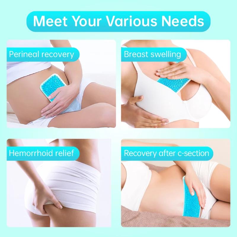Reusable Postpartum Cooling Gel Bead Ice Pack, Ideal for Pregnancy & Delivery, Includes Washable Sleeve, Soothes Postpartum