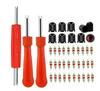 Tire Valve Core Tool Kit: 26-Piece Set with American/French Adapters, Valve Caps, and Bike Pump Accessories