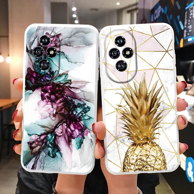 Colorful Marble Case For Honor 200 Luxury Soft Shockproof Cover Fundas For Honor200 90 Lite Shell Watercolor Oil Painting Coque