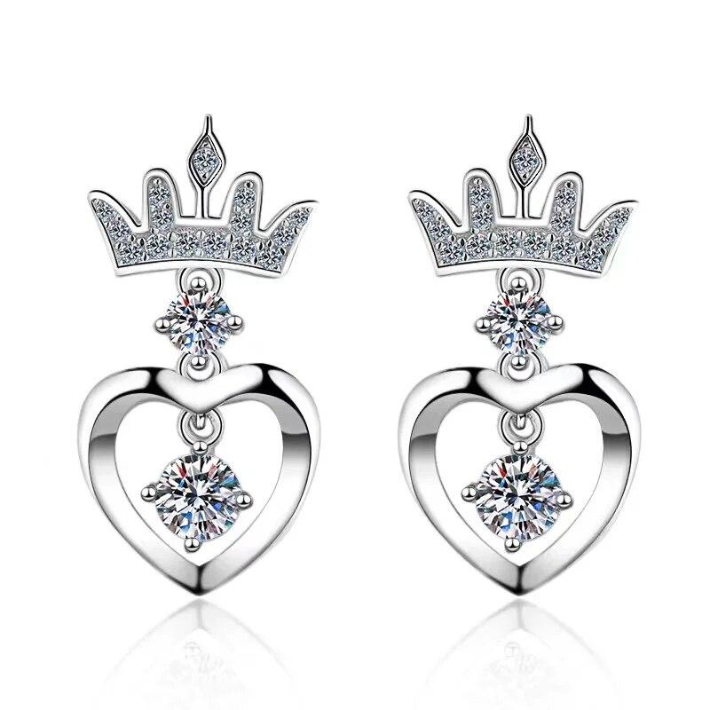 

Модные настоящие серьги-гвоздики с муассанитом D цвета 0,72 карата, женские ювелирные изделия VVS1, серьги-гвоздики с муассанитом и бриллиантами в форме сердца, подарок для девочек
