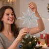 Christmas Glowing Tree Topper Five-Pointed Shining Lamp Xmas Colorful Topstar Ornaments Navidad Decora