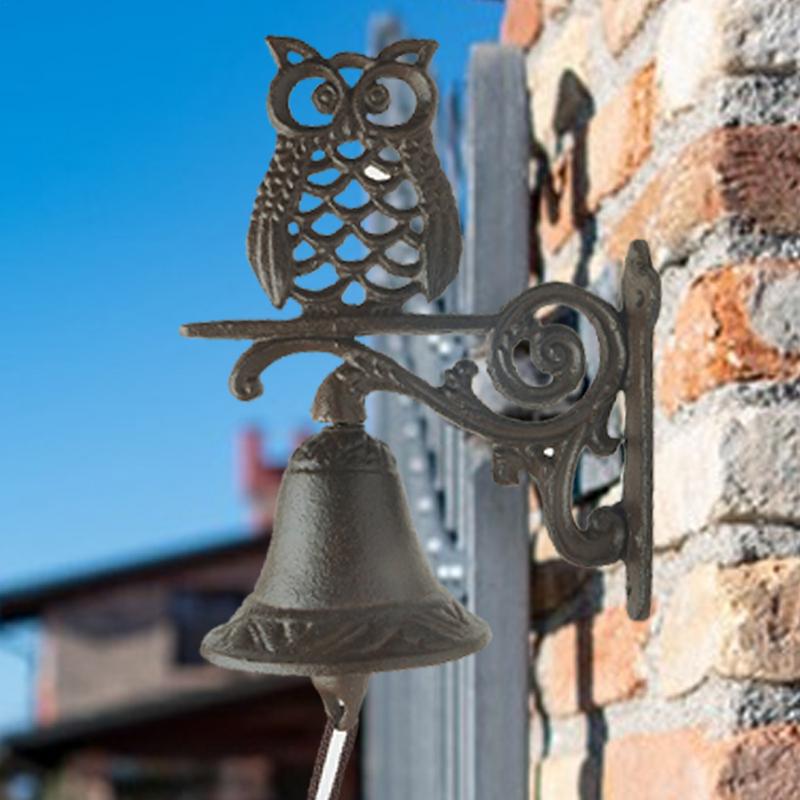 Türklingel Gusseisen Antik Landhaus-Look, Lauter Klang, Wandglocke für Haustür, Gartendekoration, Wetterfest
