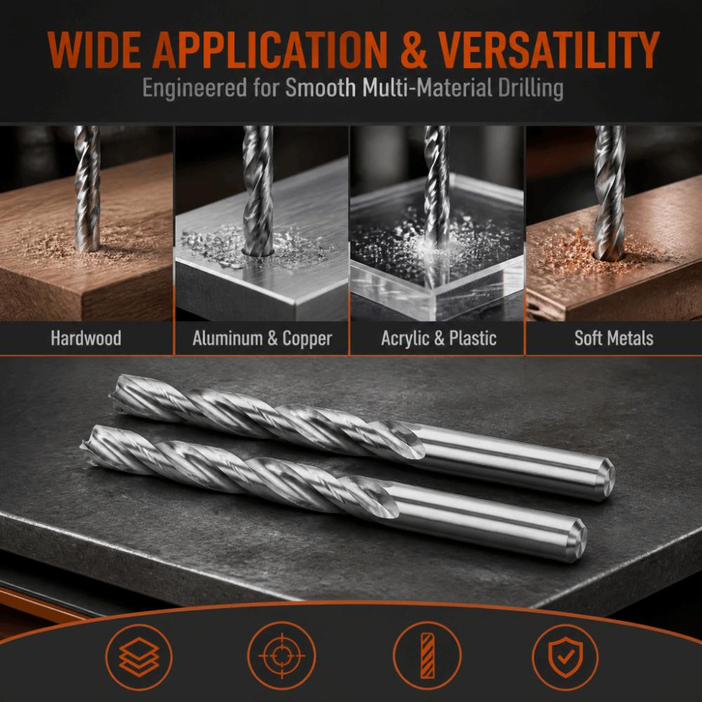 Double Spiral Groove Twist Drill Bit Rolled Process Metal Drill Bit Drill Bit Set  Plastic Drilling