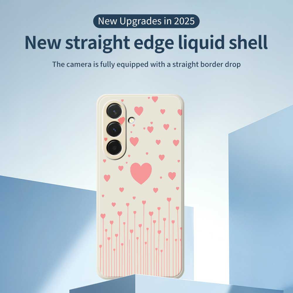 For Samsung Galaxy A36 5G Case Pink Love Pattern Printing Straight Edge TPU Phone Back Cover