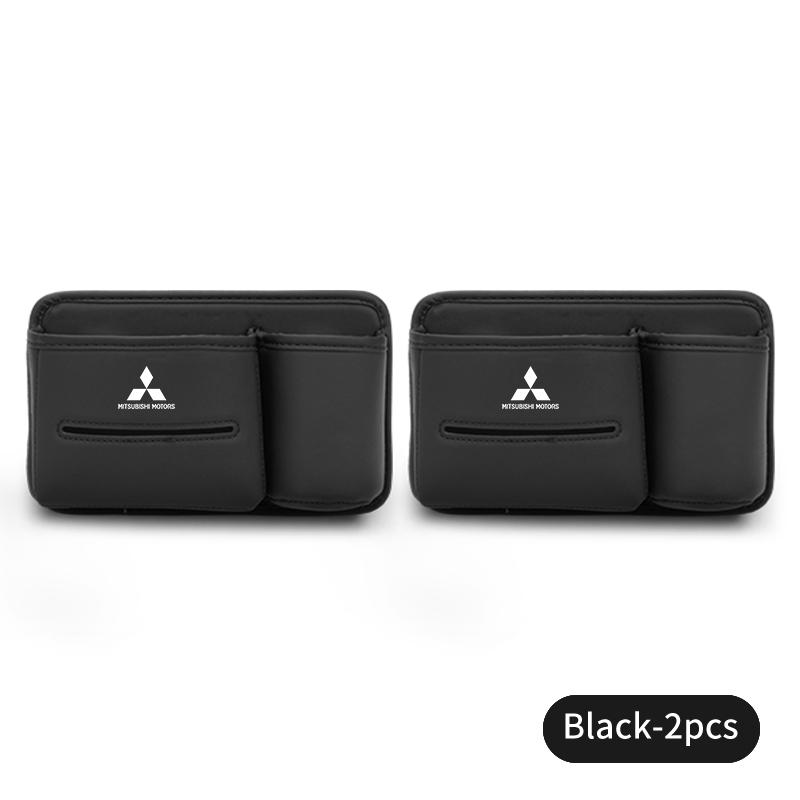 Car Logo Seat Slot Leather Storage Tissue Box Holder Auto Decorative Accessories For Mitsubishi Outlander Lancer Eclipse Mirage MF8