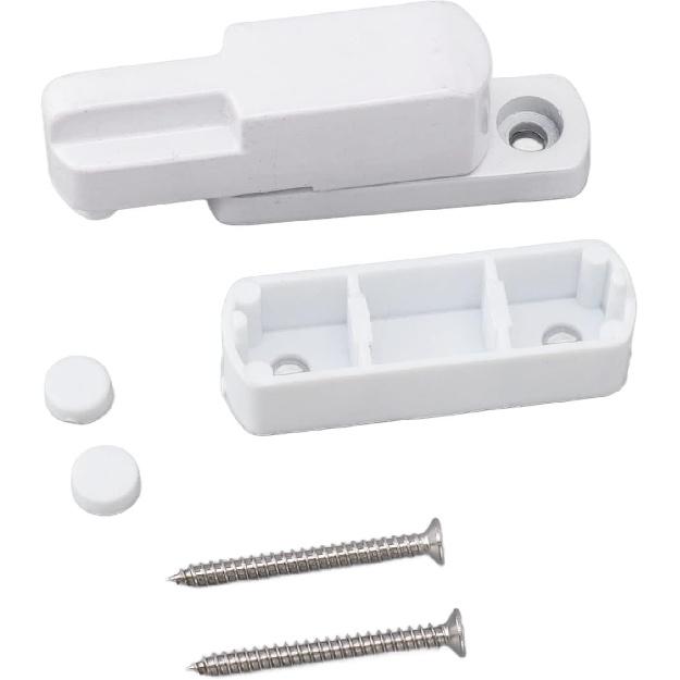 Window Sash Lock, Aluminum Alloy T Type Sliding Window Latch, Great Performance Durable Proof Safety Lock for Home Child Security(white)