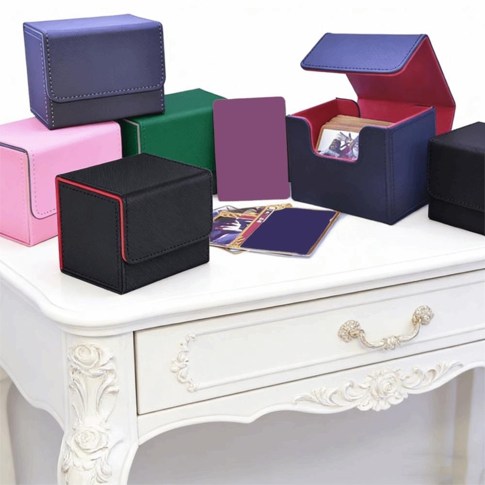 Fit 100 Single Sleeved Trading Card Deck Box Flip Cover Game Cards Storage Box Gathering Card