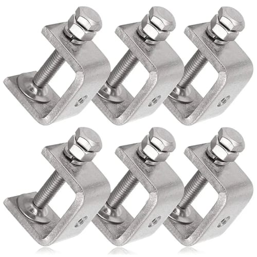 

NOELAMOUR Stainless Steel C-Clamps, 30mm Wide, for Woodworking, Gluing, Fixing, Welding, and Slip Prevention (Set of 6)