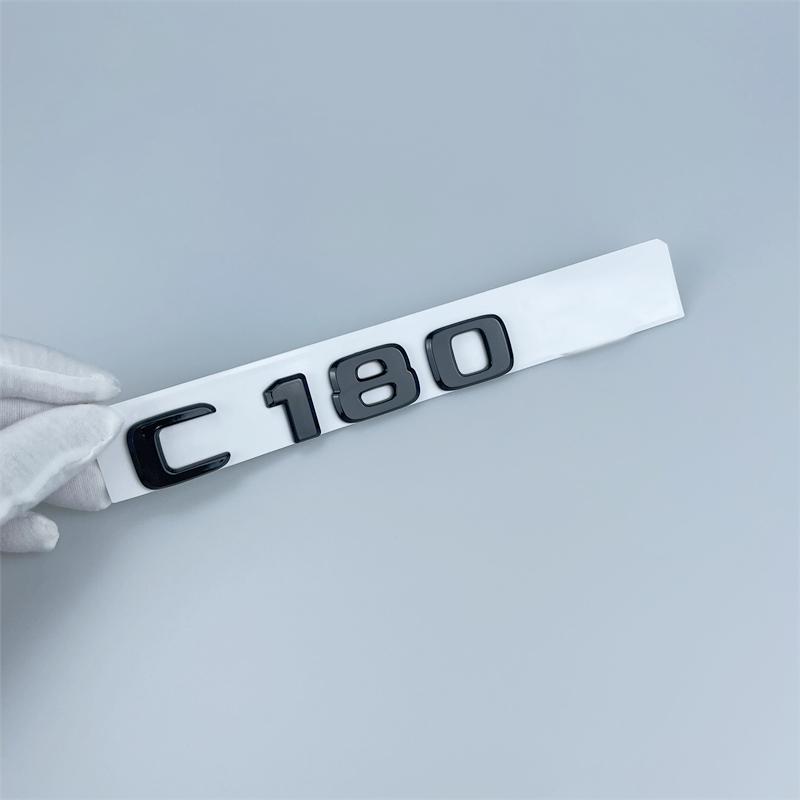 For Mercedes-Benz C-class Black Trunk Car Label C260 C200 C300 C63s C43 Tail Emblems Car Sticker Rear Label Body Side Markers RX7