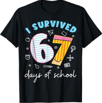 Ich habe 67 Schultage überlebt Lustiges Meme Lehrer Schüler T-Shirt