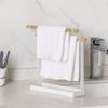 Double Bar Vertical Towel Holder Metal Towel Drying Rack Free Standing Towel Rack  Vanity