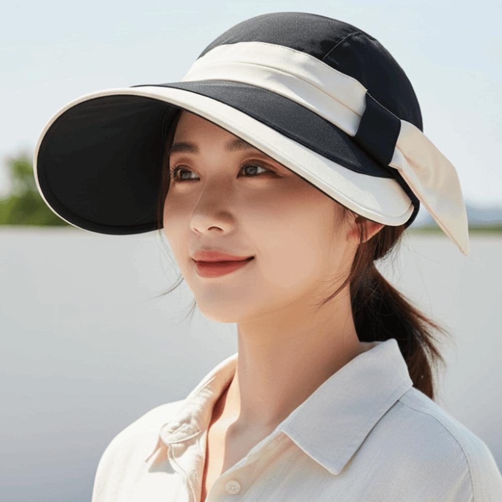 Portable Contrast Color Visor Cap Breathable Sunscreen Empty Top Hat Travel / Outdoor