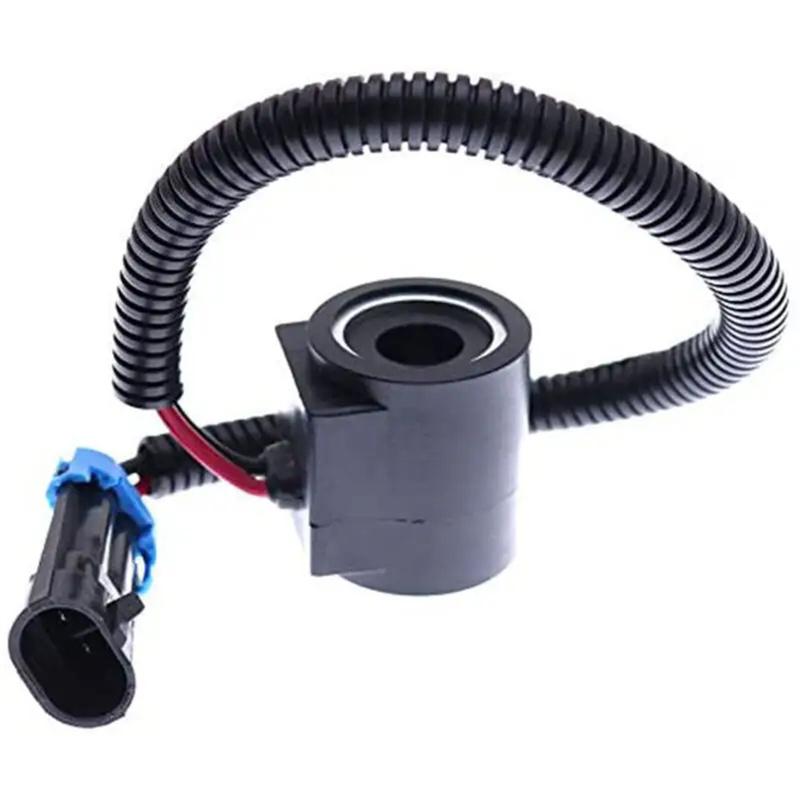 Solenoid Valve Coil with Connector 6309311 Wear Resistant Anti Crack 12V 6678696 for Bobcat Skid Steer 751 753 763 773 7753