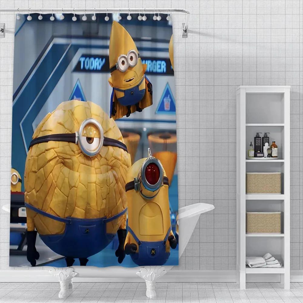 

JDJ32Hot S-Minions Cartoon Shower Curtain Waterproof Polyester Fabric Paint Colorful Bath Curtains Home Bathroom Curtain Wit3M 90x180cm