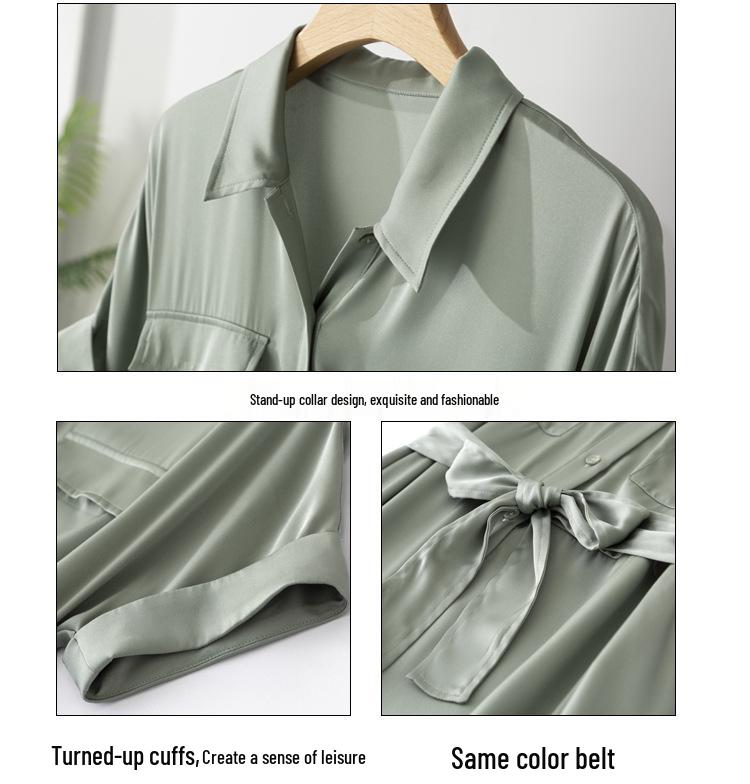 Women's Waist-Hugging Mulberry Silk Dress: Niche Summer Medium-Length Skirt