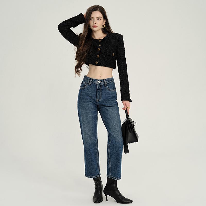 

MBB 2025 High-Waisted Petite Straight-Leg Jeans for Women - Autumn Collection 28