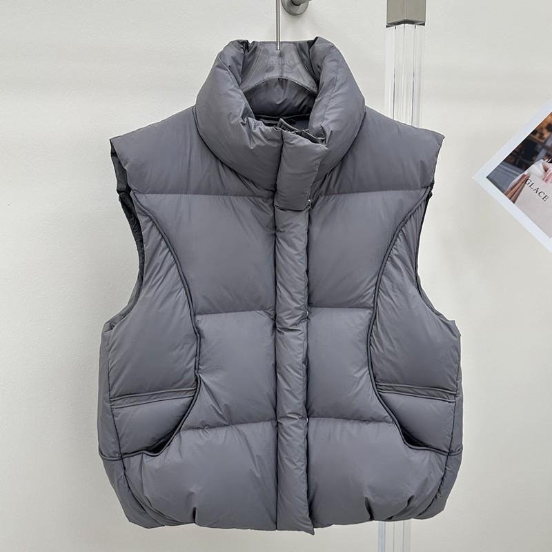 Womens Premium White Duck Down Vest 95% Fill Power 86-90% Thick Warm Sleeveless Puffer Winter