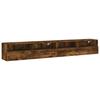 Wall Mounted TV Cabinets (2 Pcs) Smoked Oak 100 X 30 X 30 Cm Engineered Wood