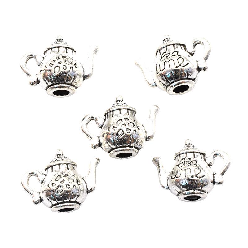 Vintage DIY Alloy Jewelry: 3D Kettle and Coffee Cup Charms Pendants