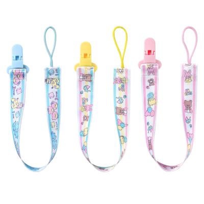 Littleforbig Adult Pacifier Clips [Baby Cutie] Set of 3 (Pink, Yellow, Blue)