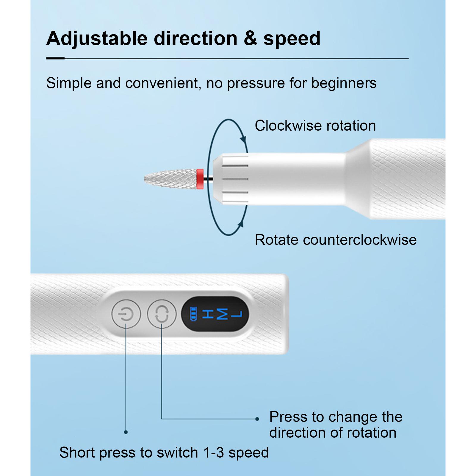 USB портативная шлифовальная машинка для ногтей — фото 10
