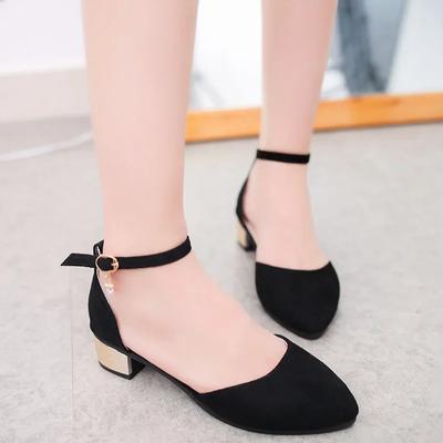 Flats Spetsig tå Vardagliga Ankelrem Spänne Bekväma Balett Plus Size Skor Kvinnor Grunda Flats Läderskor
