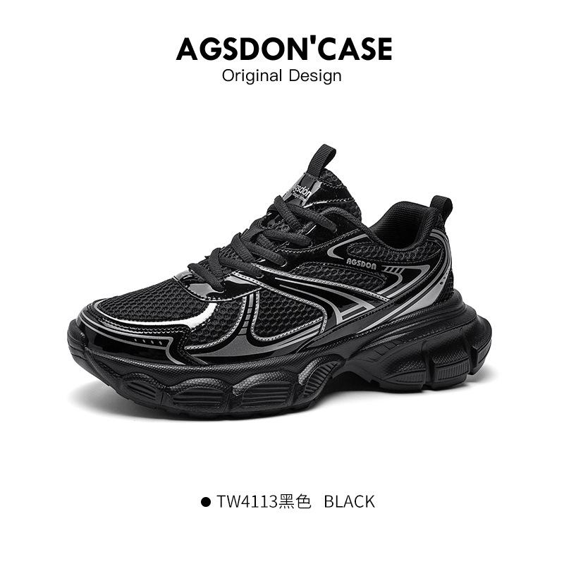 Silver dad shoes men's spring 2025 new high-end Hong Kong style mesh breathable height increase men's sports and leisure shoes