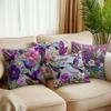 Exquisite Quilted Pillowcases with Vivid Hummingbird and Flower Patterns Sofa Cushion Cover Home Room Decoration