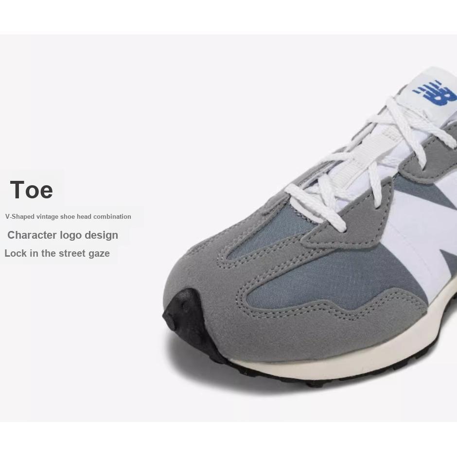 New Balance Nb 327 Comfortable Versatile Low-Top Kids Running Shoes Kids Running Shoes Gray White GS327LAB