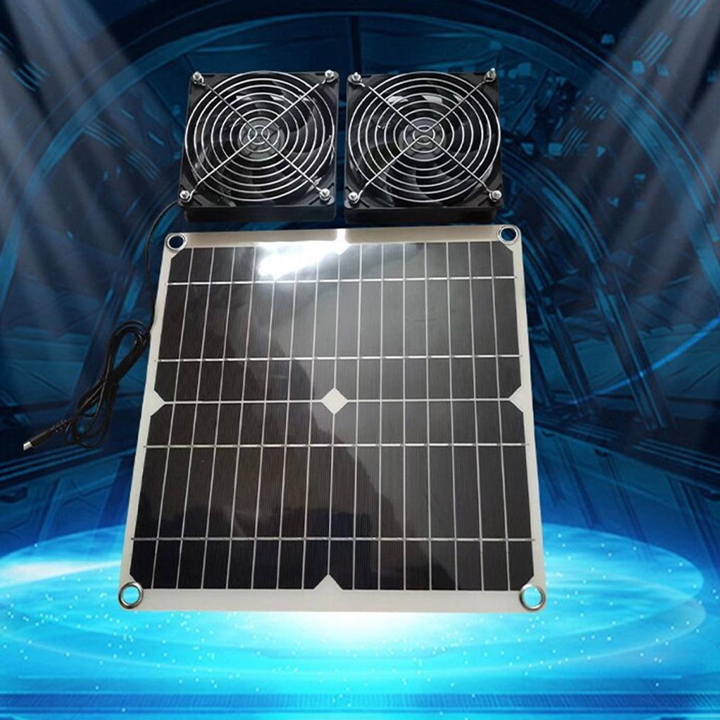 Flexible Solar Operated Exhaust Fan Temperature Control Device for Motorhomes Ships Hen Houses Dog Dens Ventilation