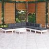 VidaXL Solid Pine Wood Garden Lounge Set 8 Pcs with Cushions Patio Furniture Outdoor Furniture Garden Furniture 3096329