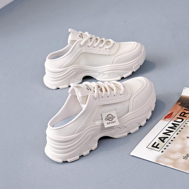 

Little white shoes women s summer new baotou half slippers mesh breathable casual shoes platform versatile sandals 40 off білий колір
