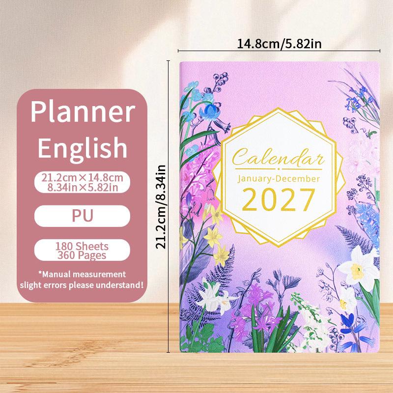 2027 English A5 Daily Planner with Custom Logo