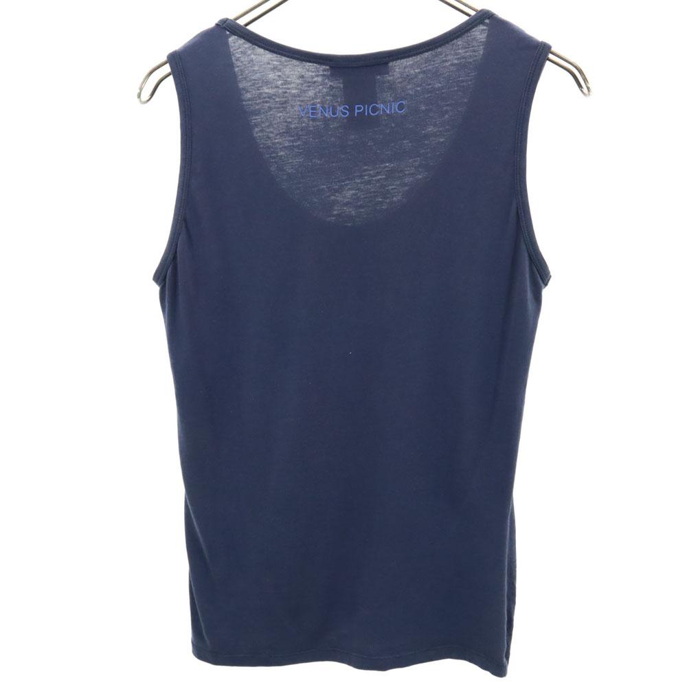 Celine Made In Portugal No Sleeve Tank Top S Navy Women Used