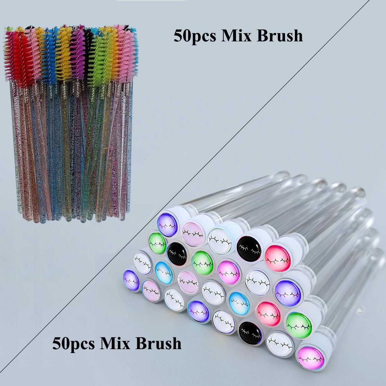 

50 шт. пыленепроницаемая трубка кисточки для бровей, многоразовая кисточка для ресниц, отдельная трубка для инструментов для наращивания ресниц