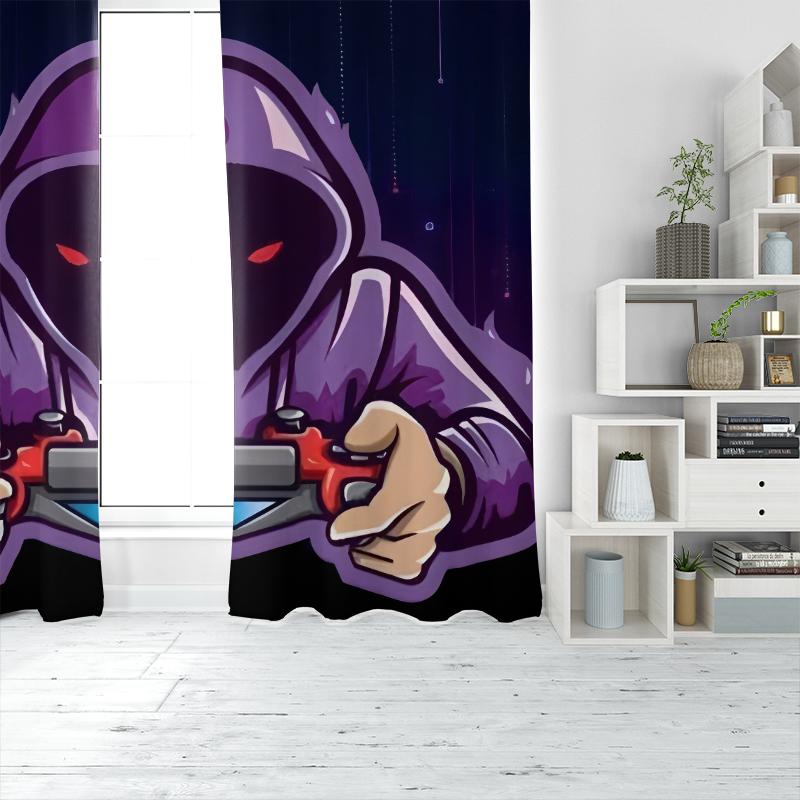 2 Pieces of Hacker Portrait Printed Curtains, Pole Bag Curtains 30*65, Home Decoration, Room Decoration