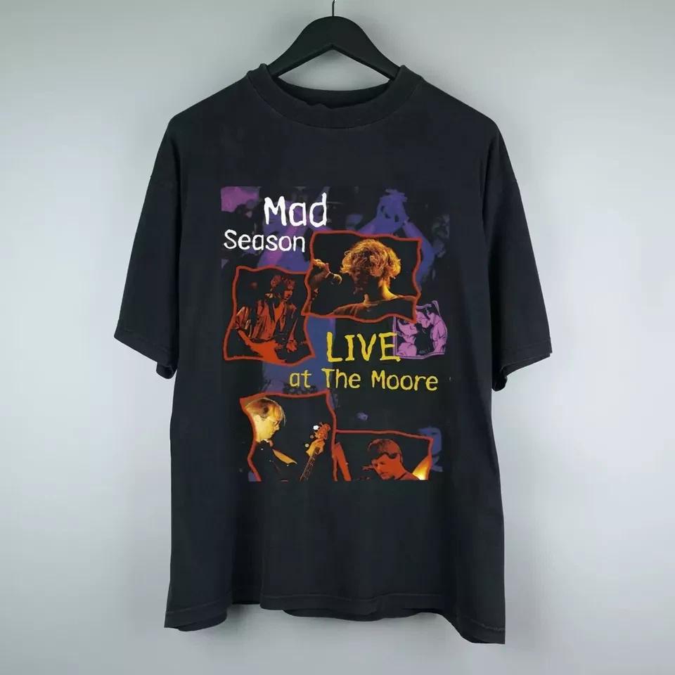 Mad Season live im Moore Theatre 1995 aufgeführt als Gedenk-T-Shirt mit beiden Geschlechtern bedruckte Freizeit-T-Shirts