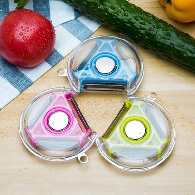Pelapatate 3 in 1 con Design a Interruttore Rotativo Lame in Acciaio Inossidabile Pelapatate per Verdure Manico Antiscivolo Strumento da Cucina per Patata Pomodoro Ananas