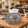 1pc Medieval Folk Art Tissue Box - Multi-functional Napkin Dispenser, Two Sizes Available Made of Durable Polyester, Decorated with Hound Dog Fountain
