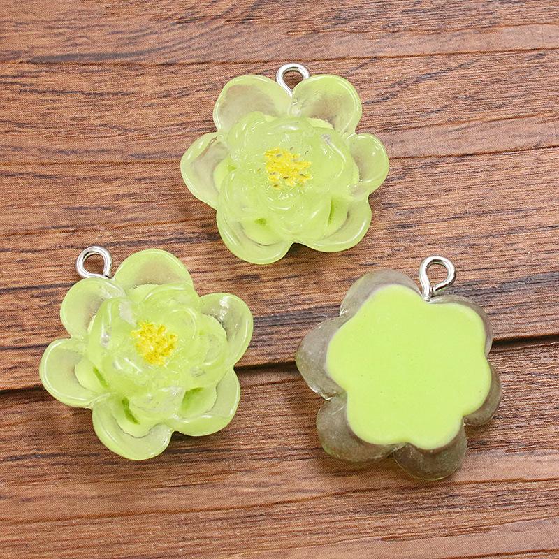 10pcs 22X23mm DIY Resin Accessories Five-petal Flower Pendant Accessories
