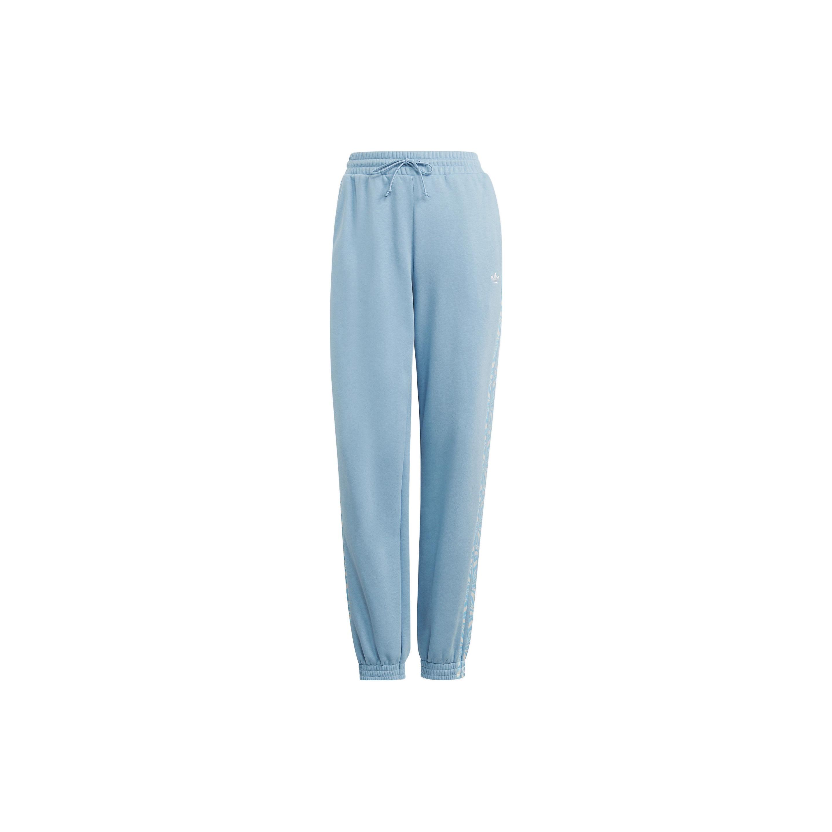

Adidas Originals Solid Color Brand Logo Embroidered Drawstring Cuffed Sweatpants Women Bottoms Sky-Blue IJ8181 XL